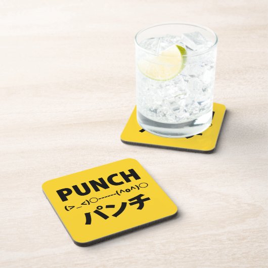 Japanse Punch Emoticons Drankjes Onderzetter (Rechterzijde)
