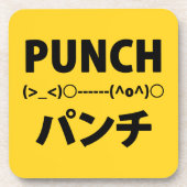 Japanse Punch Emoticons Drankjes Onderzetter (Voorkant)