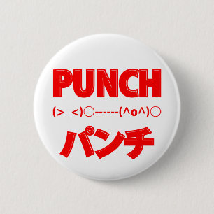 Japanse Punch Emoticons Ronde Button 5,7 Cm