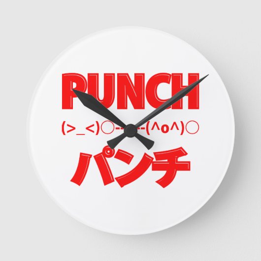 Japanse Punch Emoticons Ronde Klok (Voorkant)