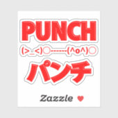 Japanse Punch Emoticons Sticker (Vel)