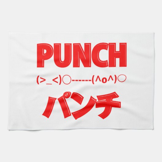 Japanse Punch Emoticons Theedoek (Horizontaal)
