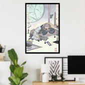 Japanse Raccon Dog Tanuki Ukiyo-e door Yoshitoshi Poster (Thuiskantoor)