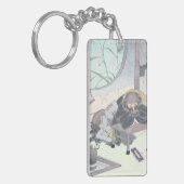 Japanse Raccon Dog Tanuki Ukiyo-e door Yoshitoshi Sleutelhanger (Voorkant Links)