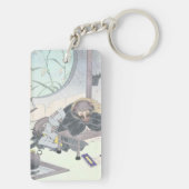 Japanse Raccon Dog Tanuki Ukiyo-e door Yoshitoshi Sleutelhanger (achterkant)