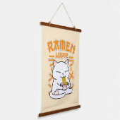 Japanse Ramen Cat Ramen Lover Hangend Wandkleed (Gebogen)