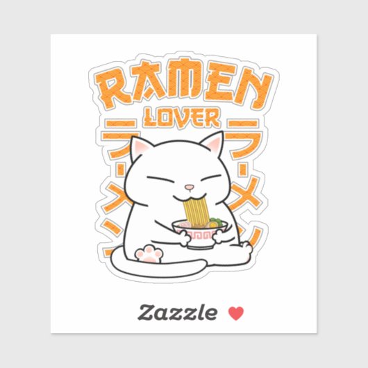 Japanse Ramen Cat Ramen Lover Sticker (Vel)