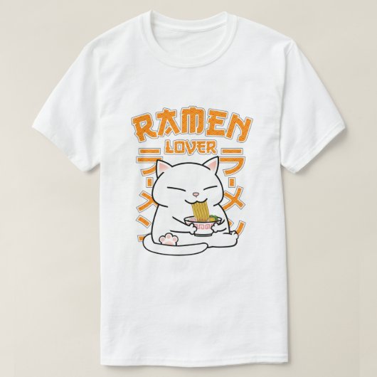 Japanse Ramen Cat Ramen Lover T-shirt (Design voorkant)