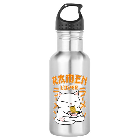 Japanse Ramen Cat Ramen Lover Waterfles (Voorkant)