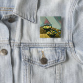 Japanse Ramen Gift Vierkante Button 5,1 Cm (In situ)