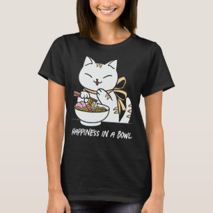 Japanse Ramen Kattengeluk in een kom T-shirt