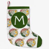 Japanse ramen noodle Soup Foodie Monogram Kleine Kerstsok (Voorkant)