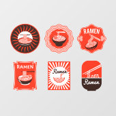 Japanse Ramen Noodles dienden hier Restaurant 2 Raamsticker (Vel)