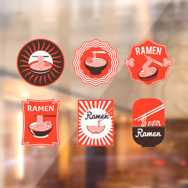 Japanse Ramen Noodles dienden hier Restaurant 2 Raamsticker
