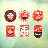 Japanse Ramen Noodles dienden hier Restaurant 2 Raamsticker (Vel 3)