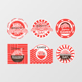 Japanse Ramen Noodles dienden hier Restaurant Raamsticker (Vel)