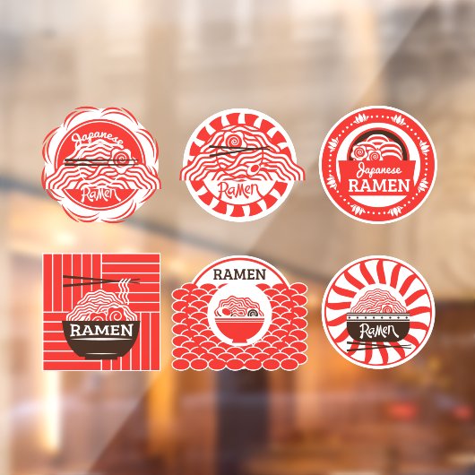 Japanse Ramen Noodles dienden hier Restaurant Raamsticker (Vel 2)