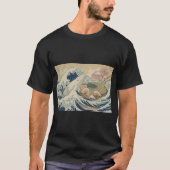 Japanse Ramen Wave met Whale Aesthetic T-shirt (Voorkant)