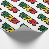 Japanse Rasta ラ タ Groen, Goud en Rood Cadeaupapier (Hoek)
