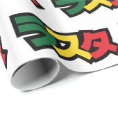 Japanse Rasta ラ タ Groen, Goud en Rood Cadeaupapier (Rol Hoek)