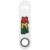 Japanse Rasta ラ タ Groen, Goud en Rood Speed Flessenopener (Voorkant)