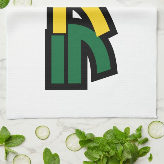 Japanse Rasta ラ タ Groen, Goud en Rood Theedoek (Gevouwen)