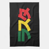 Japanse Rasta ラ タ Groen, Goud en Rood Theedoek (Verticaal)