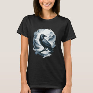 Japanse Raven Kraai Vogel Zwart Vintage Kunst Mann T-shirt