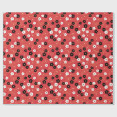 Japanse Red Sakura Cherry Blossom Flowers Cadeaupapier (Vlak)