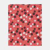 Japanse Red Sakura Cherry Blossom Flowers Fleece Deken (Voorkant)