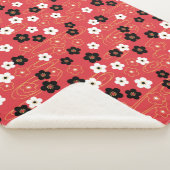 Japanse Red Sakura Cherry Blossom Flowers Sherpa Deken (3/4)