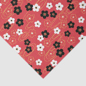 Japanse Red Sakura Cherry Blossom Flowers Tissuepapier (Detail)