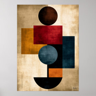 Japanse redactionele geometrische abstracte wandku poster