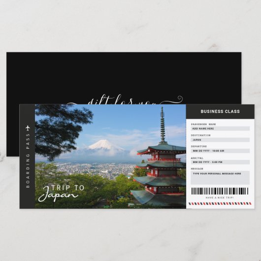 Japanse reiskaartje voor instapkaarten (Voorkant / Achterkant)