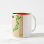 Japanse  reisposter tweekleurige koffiemok (Voorkant rechts)