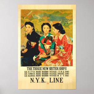 Japanse reisposter uit de jaren veertig van de vo Poster
