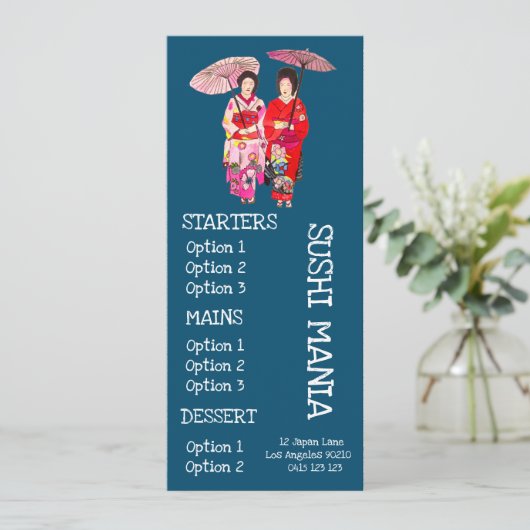 Japanse restaurant sushi diner menu (Staand voorkant)
