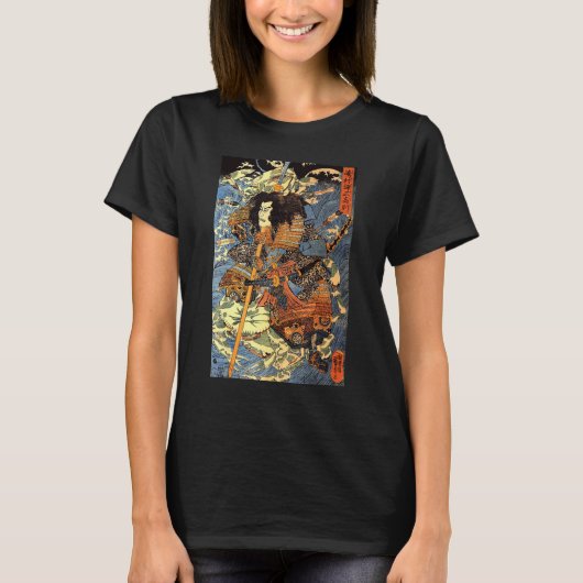 Japanse Retro Arrow gewond Samurai Riding Zee Cr T-shirt (Voorkant)