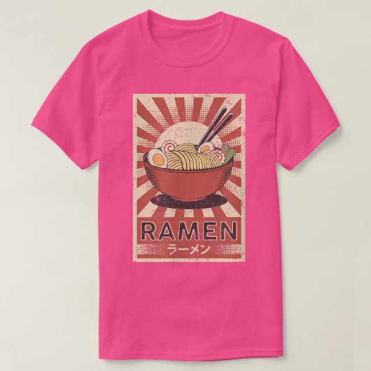 Japanse Retro  Artwork Ramen Soup Noodle T-shirt (Design voorkant)