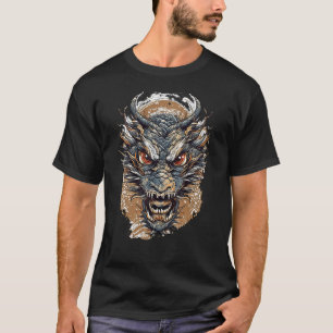 Japanse retro draak Japanse kunst T-shirt