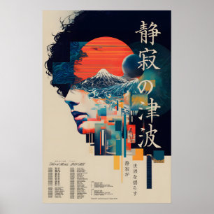 Japanse Retro Futuristische Poster - Stille Tsunam