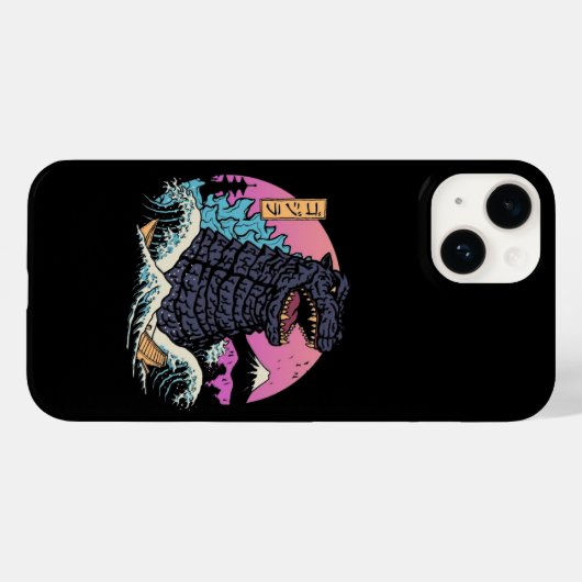 Japanse retro King Kaiju Wave Case-Mate iPhone Case (Achterkant (horizontaal))