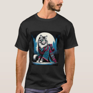 Japanse Retro Samurai Dameskat Warrior T-shirt
