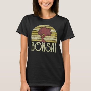 Japanse Retro Zonsondergang Bonsai Boom Liefhebber T-shirt