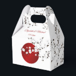 Japanse rijnzon Dank je huwelijk Bedankdoosjes<br><div class="desc">Witte en zwarte kersen bloesem tak voor een rode,  rijzende zon. Een moderne versie van een klassiek Japans ontwerp. Pas het aan met uw bruid- en bruidsnamen in een elegante lettertype en de trouwdatum. Met dank aan de achterzijde.</div>