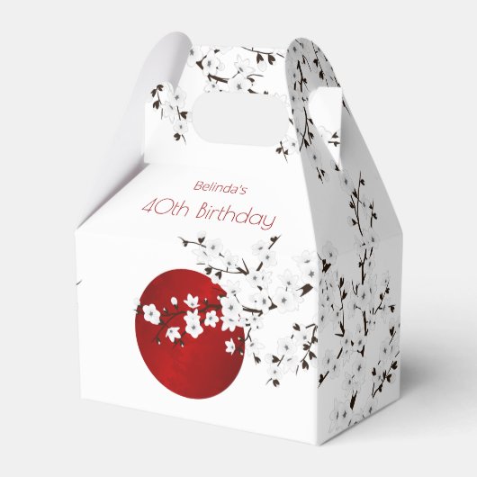 Japanse rijzende zon Dank je verjaardag Bedankdoosjes (Voorkant Zijde)