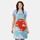 Japanse rijzende zon schort (Gedragen)