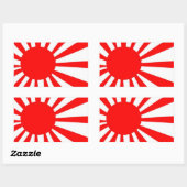 Japanse rijzende zon vlag rechthoekige sticker (Vel)