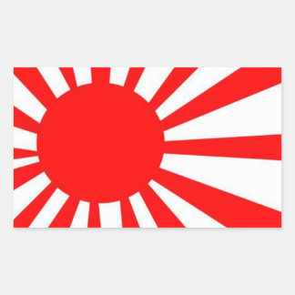 Japanse rijzende zon vlag rechthoekige sticker