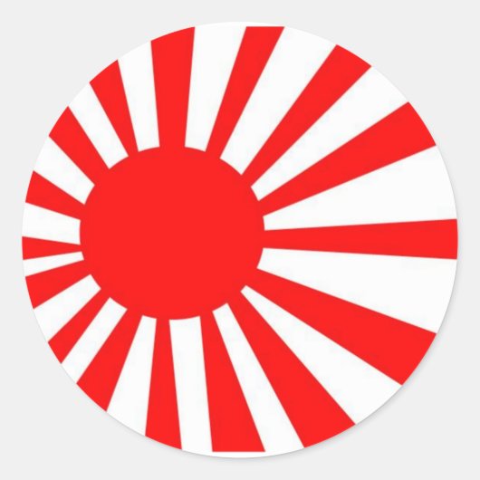Japanse rijzende zon vlag ronde sticker (Voorkant)